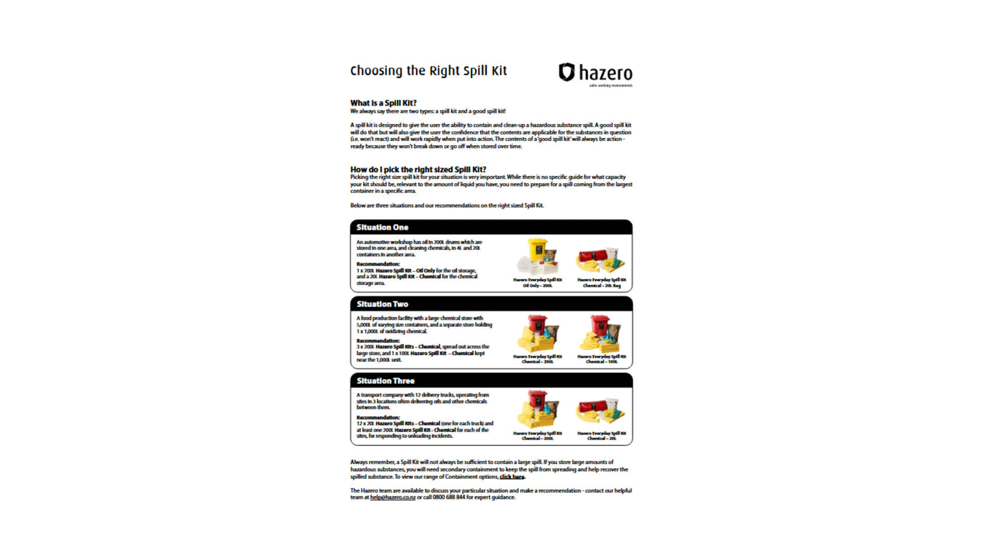 Choosing the Right Spill Kit