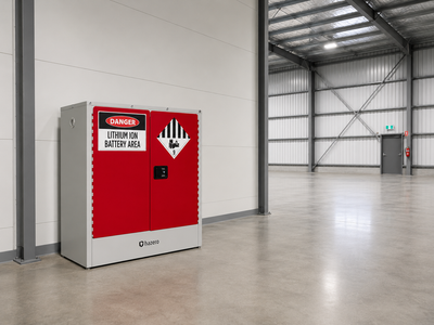 Hazero Lithium-ion Battery Safety Cabinet Core Protection